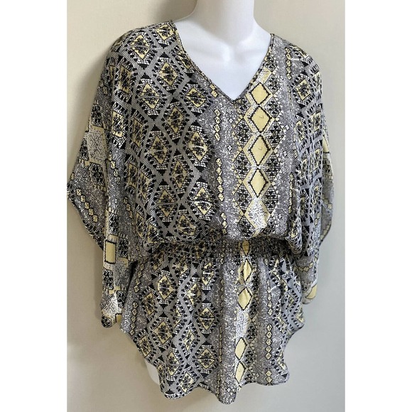 PARKER Multicolor‎ Geometric Print Silk Tunic Blouse ~XS - Picture 2 of 5